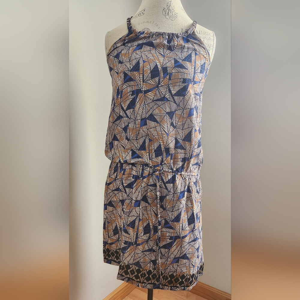 PROMOD mini halter top summer dress with drawstring waist in size S